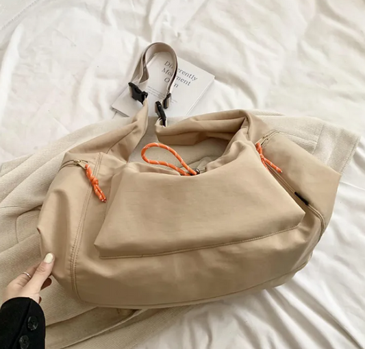 Solid Color Large Capacity Shoulder Crossbody Bag For Daily Use Street Style