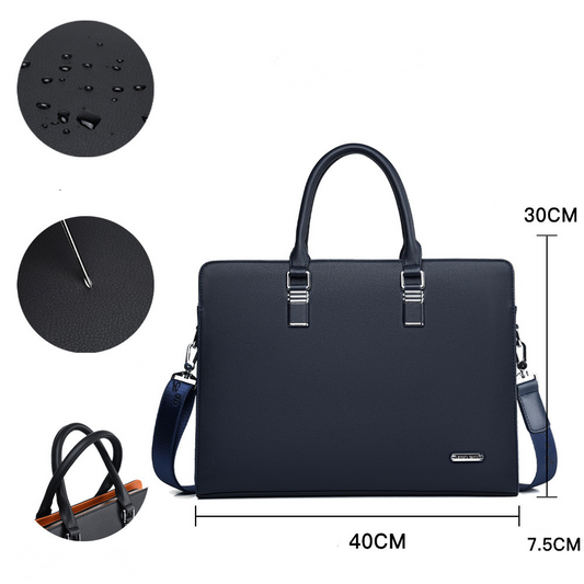 PU Leather Briefcase Shoulder Messenger Bag For Business Travel